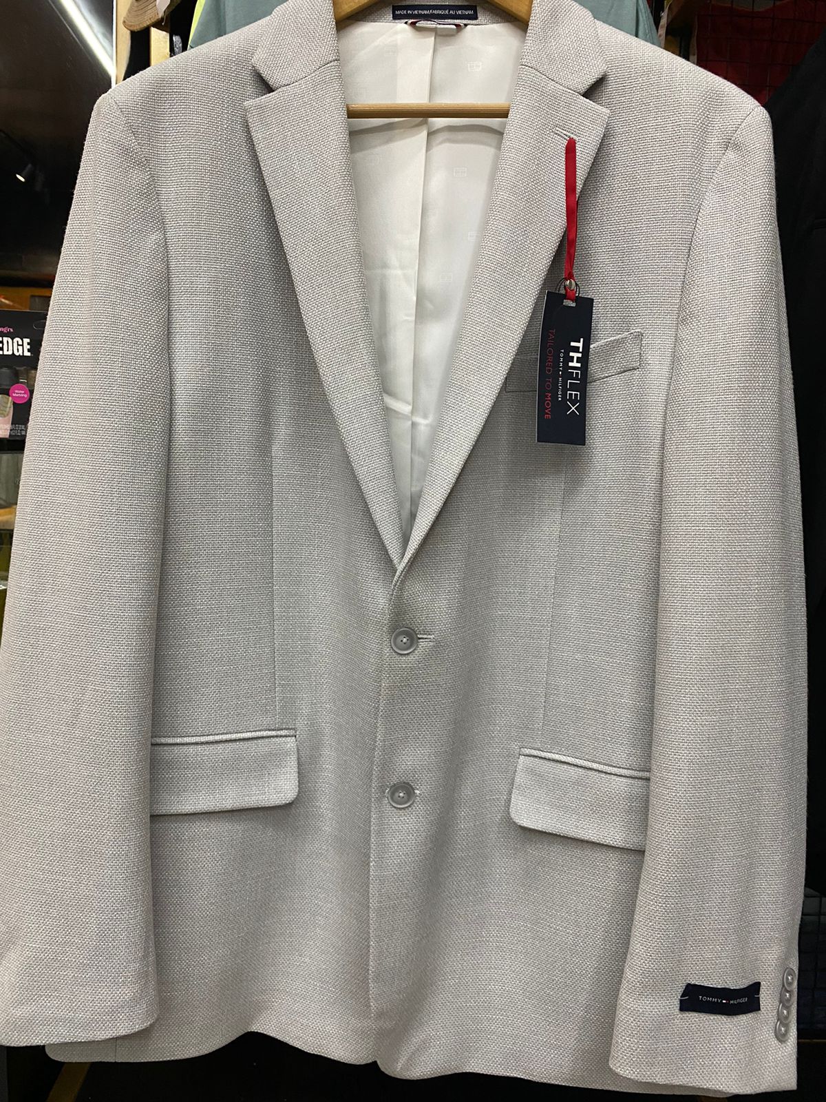 Mens Gray Single Breasted Slim Fit Blazer