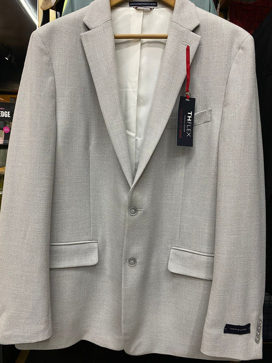 Mens Gray Single Breasted Slim Fit Blazer