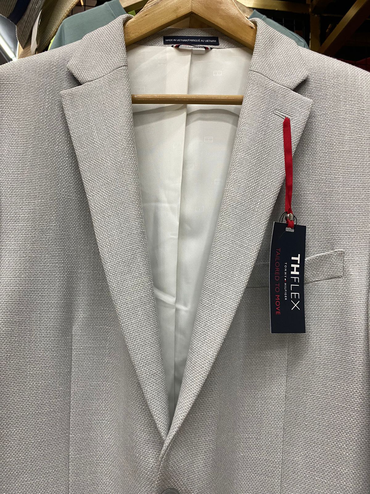 Mens Gray Single Breasted Slim Fit Blazer