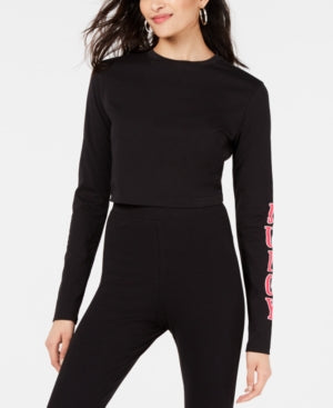 Juicy Couture Logo Screen-Print Crop Top