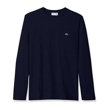 Lacoste Long Sleeve Pima Jersey Crew Neck T-Shirt (Navy Blue) Men's T Shirt