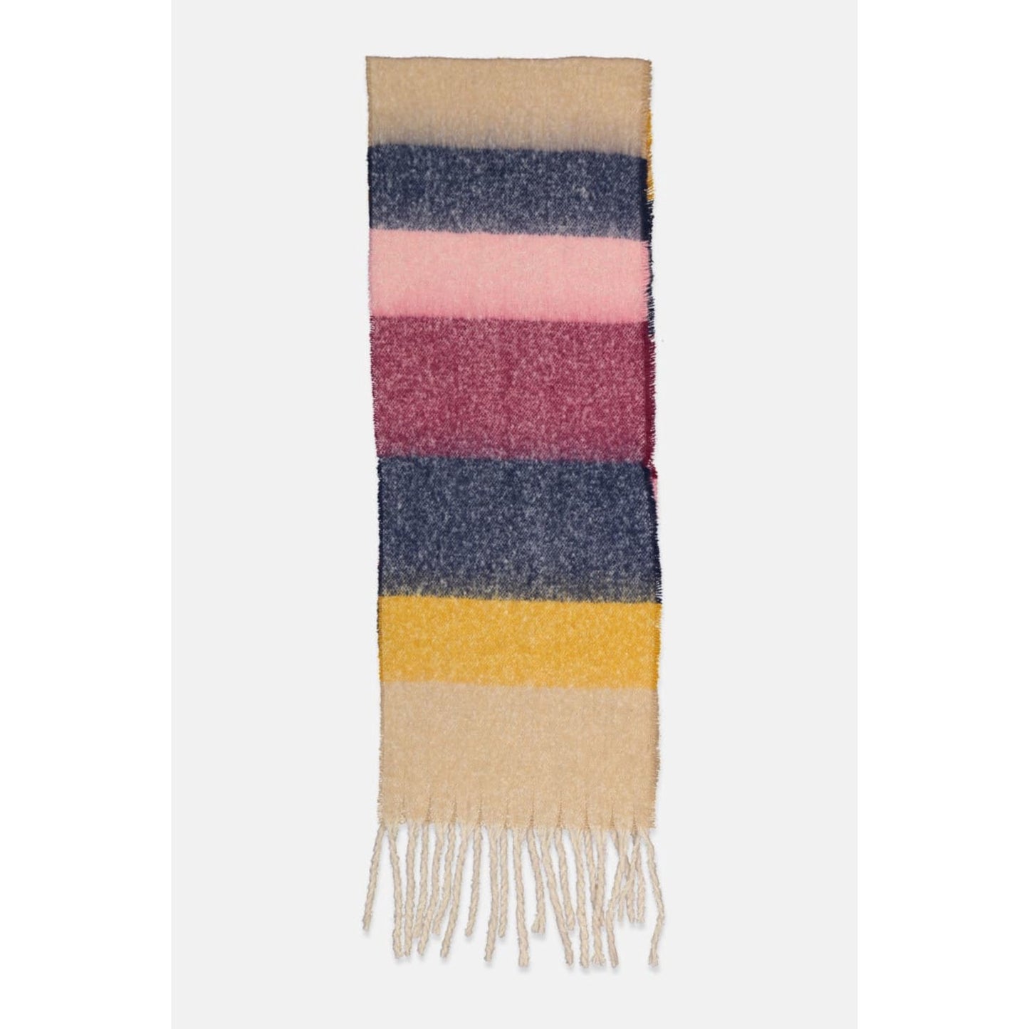 Womens Navy Oversized Fringed Winter Scarf